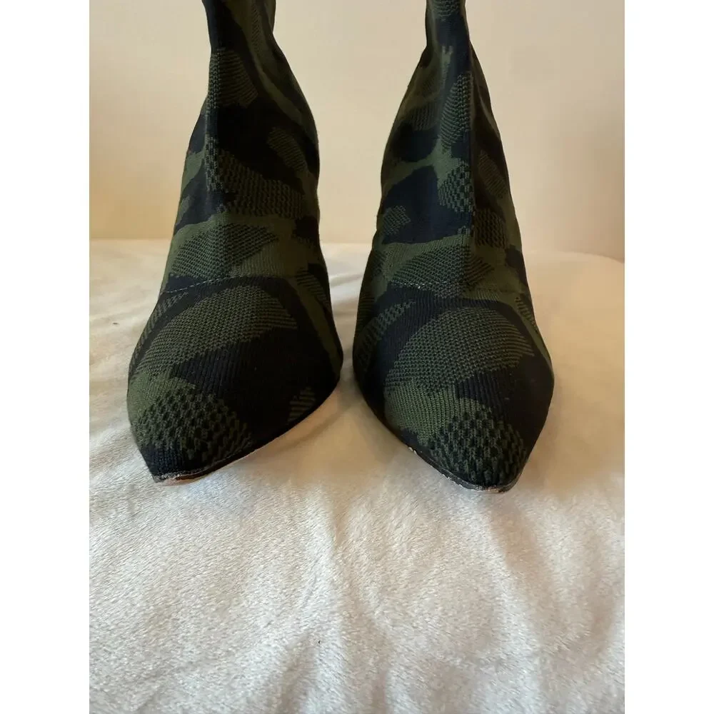 MIA McKinley Ankle Booties Boots Women's Size 9 Green Camouflage Stiletto Heel